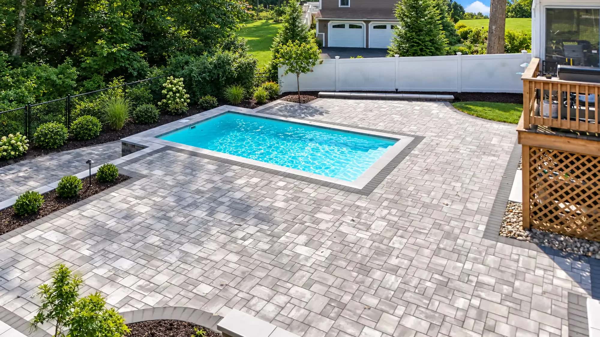 Raised Plunge Pool Terrace & Fire Pit Patio